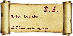 Maler Leander névjegykártya
